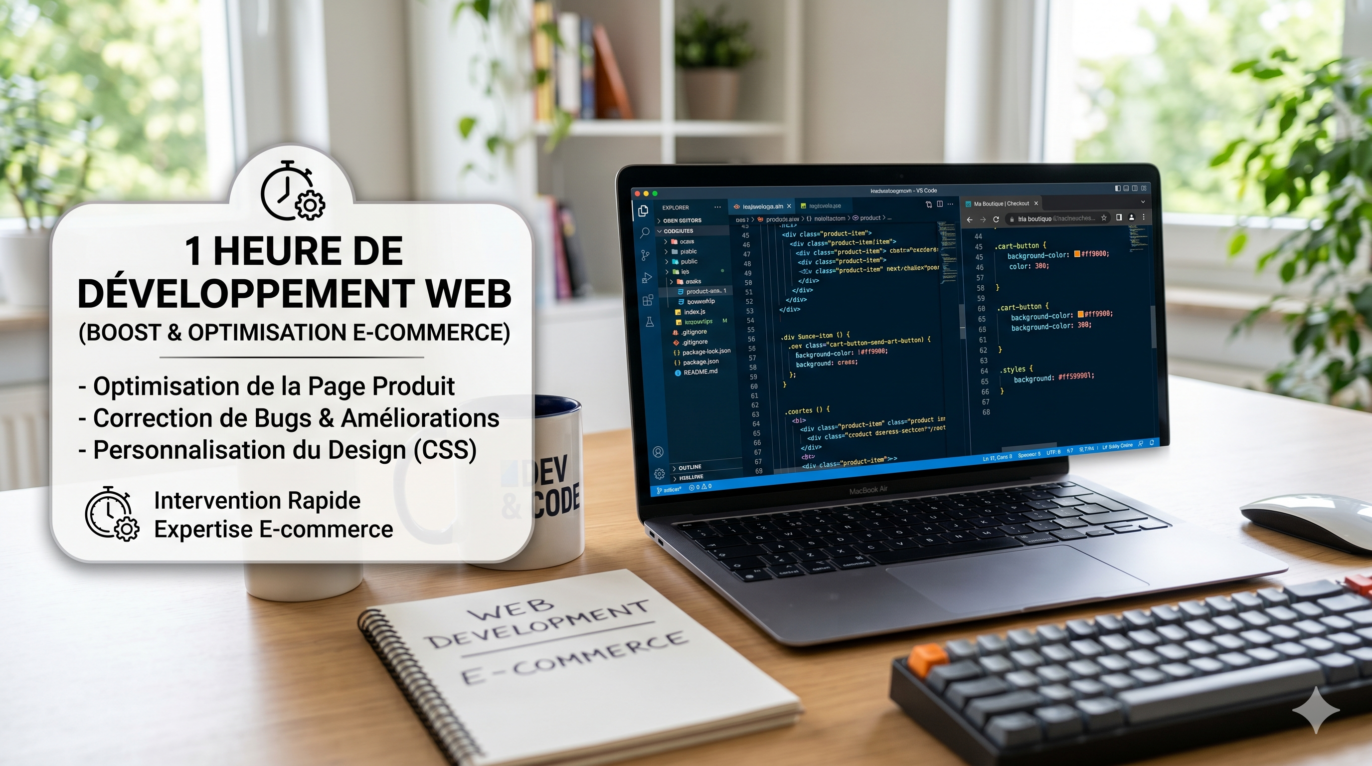 1 heure de développement web